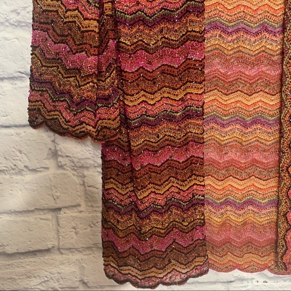 Marina Multicolored Zig Zag Fully Beaded Duster NWT - Picture 8 of 16